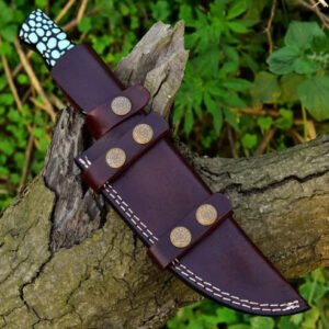 Fixed Blade / Hunter Knife (Light Blue/Mint Green "Bubble" Resin)