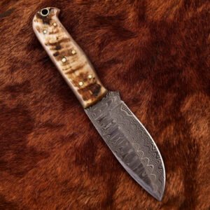 Damascus Steel Medium Drop-Point Fixed Blade
