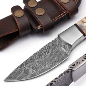 Damascus Steel Small Bolster Fixed Blade