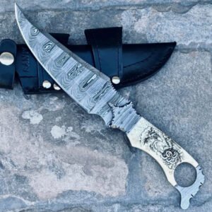 Damascus Steel Karambit-Style Knife