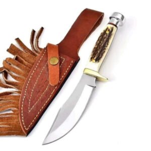 Staghorn Large Fixed-Blade Knife – Damascus Steel