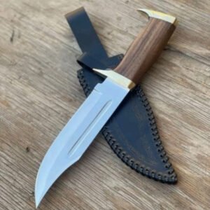 Stainless Steel Bowie Knife with Wood Handle