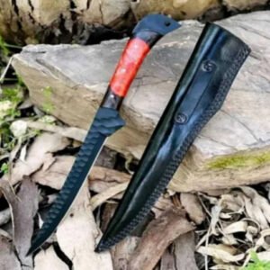 D2 Steel Black Powder Coated Fillet Knife with Resin Handle